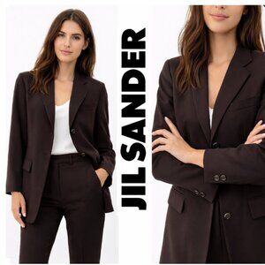 Jil Sander Dark Brown Pure New Wool Blazer Size 40, 8 US
